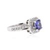 Image 2 : 14KT White Gold 1.34 ctw Tanzanite and Diamond Ring