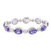 Image 1 : 14KT Two-Tone Gold 25.74 ctw Tanzanite and Diamond Bracelet