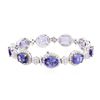 Image 2 : 14KT Two-Tone Gold 25.74 ctw Tanzanite and Diamond Bracelet