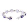 Image 3 : 14KT Two-Tone Gold 25.74 ctw Tanzanite and Diamond Bracelet