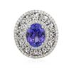 Image 1 : 14KT White Gold 3.00 ctw Tanzanite and Diamond Ring