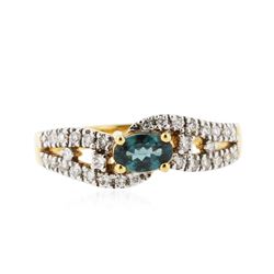 18KT Yellow gold 0.57 ctw Alexandrite and Diamond Ring