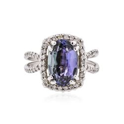 14KT White Gold 3.11 ctw Tanzanite and Diamond Ring