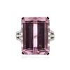Image 1 : 18KT White Gold 12.46 ctw Kunzite and Diamond Ring