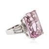 Image 2 : 18KT White Gold 12.46 ctw Kunzite and Diamond Ring