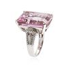 Image 3 : 18KT White Gold 12.46 ctw Kunzite and Diamond Ring
