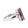 Image 2 : 14KT White Gold 2.18 ctw Pink Tourmaline and Diamond Ring