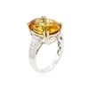 Image 3 : 14KT White Gold 9.33 ctw Citrine and Diamond Ring