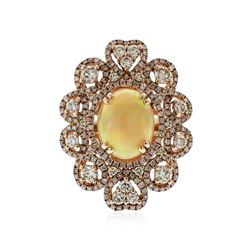 14KT Rose Gold 4.97 ctw Opal and Diamond Ring