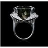 Image 3 : 14KT White Gold 56.17 ctw Tourmaline and Diamond Ring