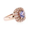 Image 2 : 14KT Rose Gold 1.68 ctw Tanzanite and Diamond Ring