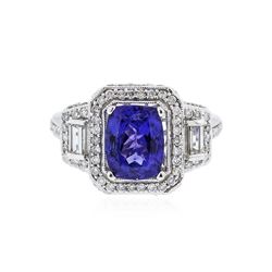 14KT White Gold 2.24 ctw Tanzanite and Diamond Ring