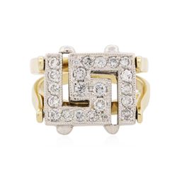 14KT Two-Tone Gold 0.90 ctw Diamond Ring