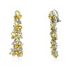 Image 3 : 18KT White Gold 25.20 ctw Yellow Sapphire and Diamond Earrings
