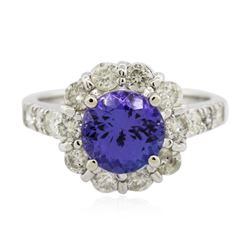 14KT White Gold 2.25 ctw Tanzanite and Diamond Ring