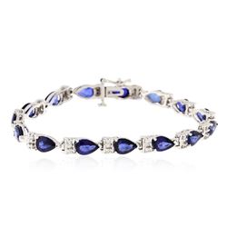 14KT White Gold 13.65 ctw Sapphire and Diamond Bracelet