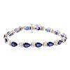 Image 1 : 14KT White Gold 13.65 ctw Sapphire and Diamond Bracelet