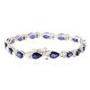 Image 2 : 14KT White Gold 13.65 ctw Sapphire and Diamond Bracelet