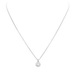 14KT White Gold 0.94 ctw Diamond Pendant With Chain