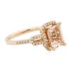 Image 2 : 14KT Rose Gold 1.66 ctw Morganite and Diamond Ring