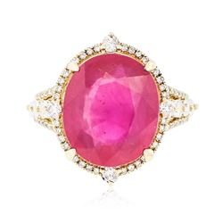 14KT Yellow Gold 9.35 ctw Ruby and Diamond Ring