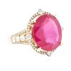 Image 2 : 14KT Yellow Gold 9.35 ctw Ruby and Diamond Ring
