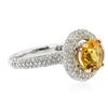 Image 2 : 14KT White Gold 2.70 ctw Citrine and Diamond Ring