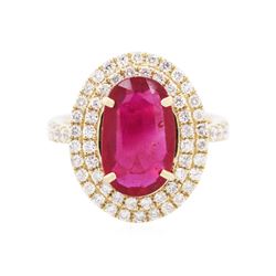 14KT Yellow Gold 3.26 ctw Ruby and Diamond Ring