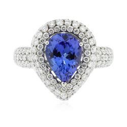 14KT White Gold 2.75 ctw Tanzanite and Diamond Ring