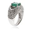 Image 3 : 14KT White Gold 2.50 ctw Emerald and Diamond Ring