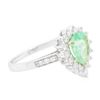 Image 2 : 14KT White Gold 0.88 ctw Emerald and Diamond Ring