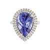 Image 1 : 14KT White Gold 8.89 ctw Tanzanite and Diamond Ring