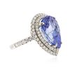 Image 2 : 14KT White Gold 8.89 ctw Tanzanite and Diamond Ring