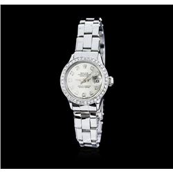 Ladies Rolex DateJust Stainless Steel Diamond Wristwatch