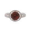Image 1 : 18KT White Gold 4.24 ctw Almandite and Diamond Ring