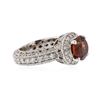 Image 2 : 18KT White Gold 4.24 ctw Almandite and Diamond Ring