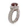 Image 3 : 18KT White Gold 4.24 ctw Almandite and Diamond Ring