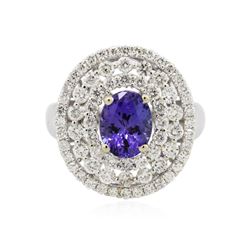 18KT White Gold 2.42 ctw Tanzanite and Diamond Ring