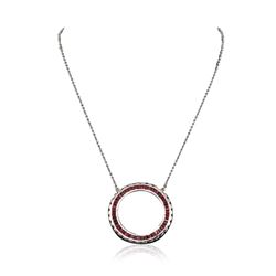 14KT White Gold 3.00 ctw Ruby Necklace