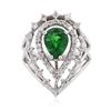 Image 1 : 14KT White Gold 2.08 ctw Tsavorite and Diamond Ring