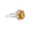 Image 2 : 14KT White Gold 5.61 ctw Citrine and Diamond Ring