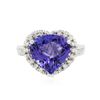 Image 1 : 14KT White Gold 5.91 ctw Tanzanite and Diamond Ring