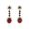Image 1 : 14KT Yellow Gold 6.00 ctw Ruby and Diamond Earrings