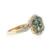 Image 2 : 14KT Yellow Gold 1.16 ctw Alexandrite and Diamond Ring