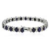 Image 2 : 14KT White Gold 18.96 ctw Sapphire and Diamond Bracelet