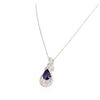 Image 3 : 18KT White Gold 4.63 ctw Tanzanite and Diamond Pendant With Chain
