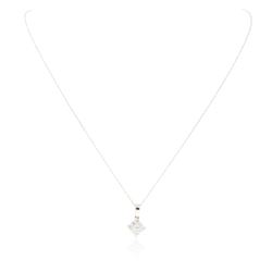 14KT White Gold 0.35 ctw Diamond Pendant With Chain