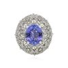 Image 1 : 14KT White Gold 3.32 ctw Tanzanite and Diamond Ring