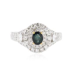 18KT White Gold 0.47 ctw Alexandrite and Diamond Ring