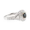 Image 2 : 18KT White Gold 0.47 ctw Alexandrite and Diamond Ring